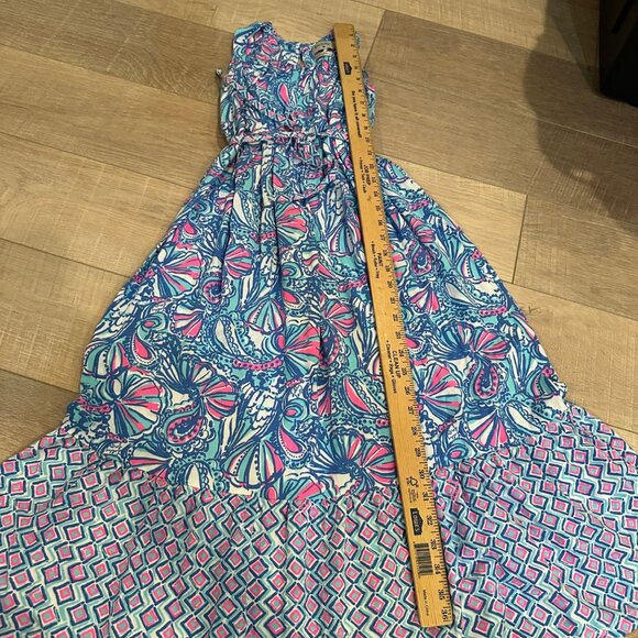 LILLY PULITZER GIRLS MEDIUM 7/8 LONG FLORAL MAXI DRESS TARGET - Picture 7 of 10